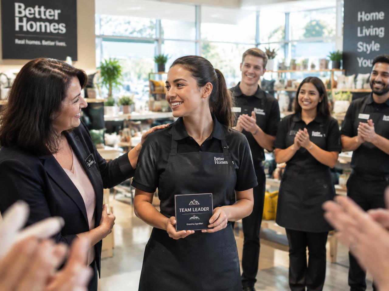 Retail worker being promoted to team leader